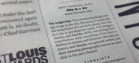 Jess Leitch won Best Personal Blog in 2012 by the RFT and Clique Web Awards // Photo Courtesy of City in a Jar